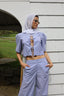 Scalloped Top / Blue Stripe