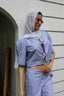 Scalloped Top / Blue Stripe