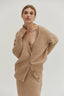 Ribbed Sweater Dress Set / Beige