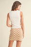 Mini Rib Square Neck Tank / White