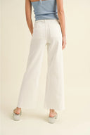 Mia Wide Leg Denim Pants / Cream