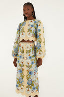 Midi Skirt / Blue Garden Scarf