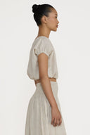 Organic Linen Bubble Top / Natural