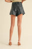 Faux Leather Shorts / Black