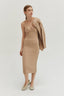 Ribbed Sweater Dress Set / Beige