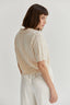 Pointelle Knit Polo Top / Cream