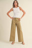 Wide Leg Cotton Pants / Straw