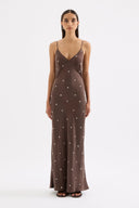 Athena Cupro Slip Dress / Brown
