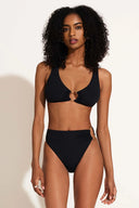 Skylar EcoRib Swim Top / Black