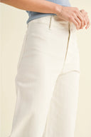 Mia Wide Leg Denim Pants / Cream