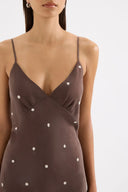 Athena Cupro Slip Dress / Brown