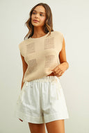 Crochet Crop Top / Beige