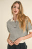Striped Collared Top / Black