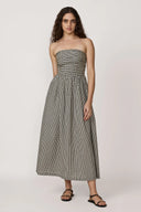 Strapless Tie Back Dress / Gingham