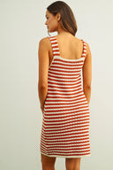 Sleeveless Knit Mini Dress / Rust