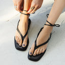 Isla Leather Wrap Sandal / Black