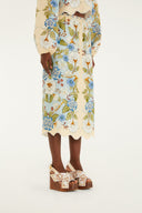 Midi Skirt / Blue Garden Scarf