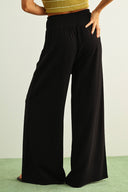 Wide Leg Pull On Pants / Black