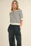 Striped Collared Top / Black