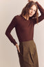 Wool Blend Lightweight Crew Neck / Chestnut