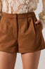 Faux Suede Shorts / Camel