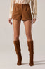 Faux Suede Shorts / Camel