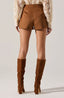 Faux Suede Shorts / Camel