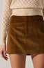 Corduroy Mini Skirt / Camel
