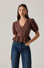 Arely Peplum Top / Brown