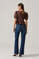 Arely Peplum Top / Brown