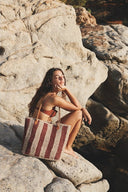 Francoise Woven Tote / Red Stripe
