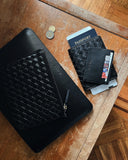 Este Passport Holder / Black Carré Weave