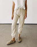 Cropped French Terry Sweatpants / Tan