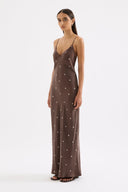 Athena Cupro Slip Dress / Brown