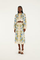 Midi Skirt / Blue Garden Scarf
