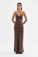 Athena Cupro Slip Dress / Brown