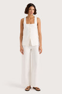 Jackie Linen Vest / White