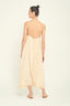 Raw Edge Satin Midi Dress / Cream