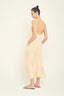 Raw Edge Satin Midi Dress / Cream