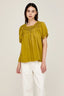 Hand Smocked Cotton Top / Chartreuse