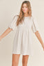 Puff Sleeve Mini Dress / Cream