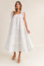 Tiered Ruffle Midi Dress / Off White