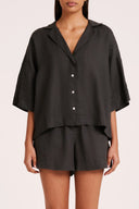 Linen Lounge Shirt / Coal