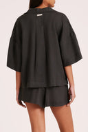 Linen Lounge Shirt / Coal