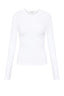 Organic Rib Long Sleeve Tee / White