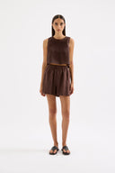 Theo Linen Short / Chocolate
