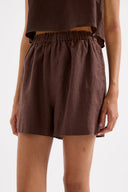 Theo Linen Short / Chocolate