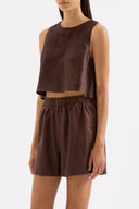 Sian Linen Tank / Chocolate