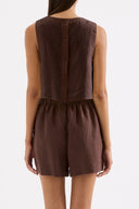 Sian Linen Tank / Chocolate