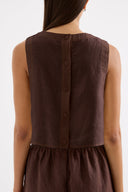 Sian Linen Tank / Chocolate